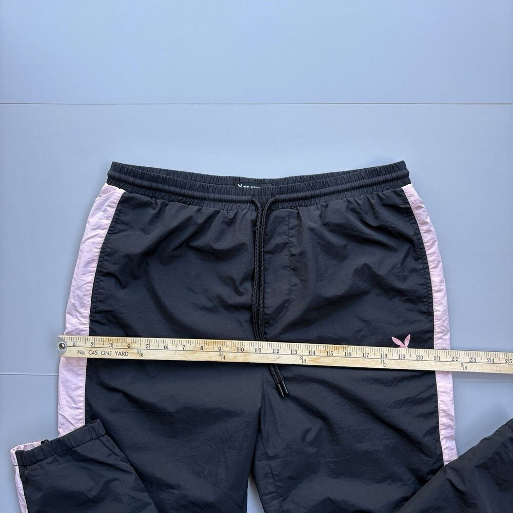 Playboy by PacSun Sweatpants Women Large Black Mesh Lining Track Pants Y2K 200s - Picture 7 of 15